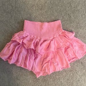 Pink Layered Mini Skirt/Skort